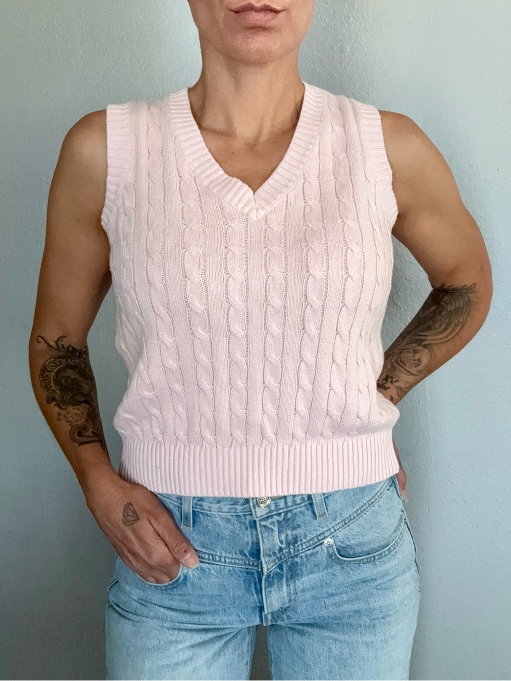 John Galt Pink Marlena Sweater Vest • OS